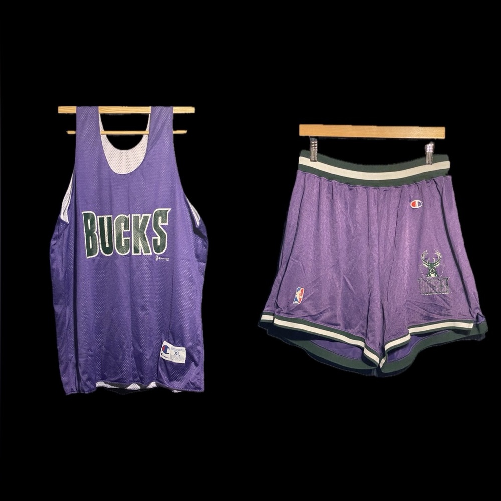 Milwaukee Bucks Champion Tank Top Jersey + Shorts Sz XL Ray Allen Glen Robinson